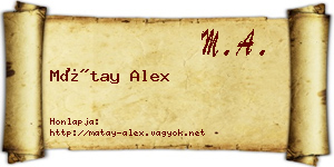 Mátay Alex névjegykártya